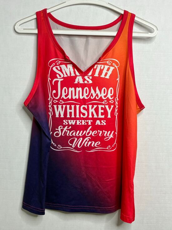 Unbranded Tops - Smooth as Tennessee Whiskey Summer Sun Tank Top XL Country Festival Tie Dye